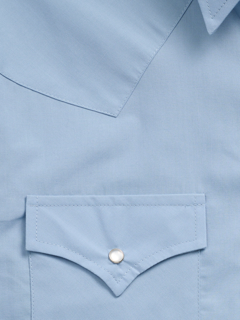 Men's Ely Cattleman Long Sleeve Solid Stone Blue Western Shirt