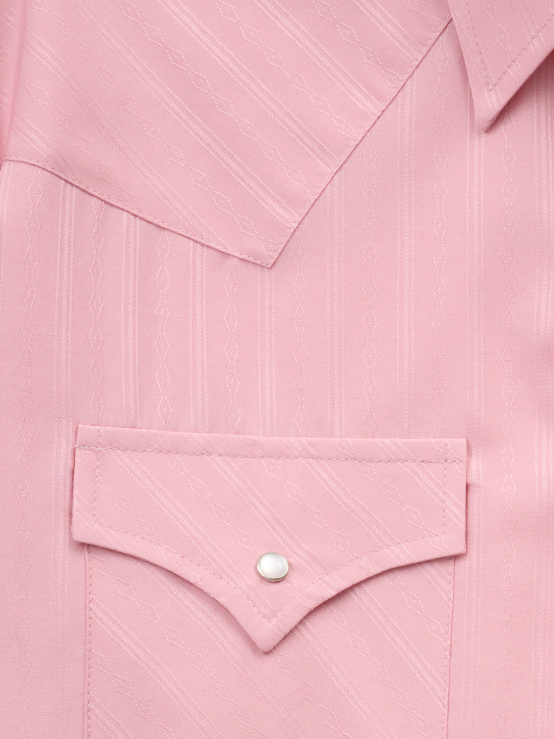 Men's Ely Cattleman Long Sleeve Tonal Dobby Dusty Pink Western Snap Shirt