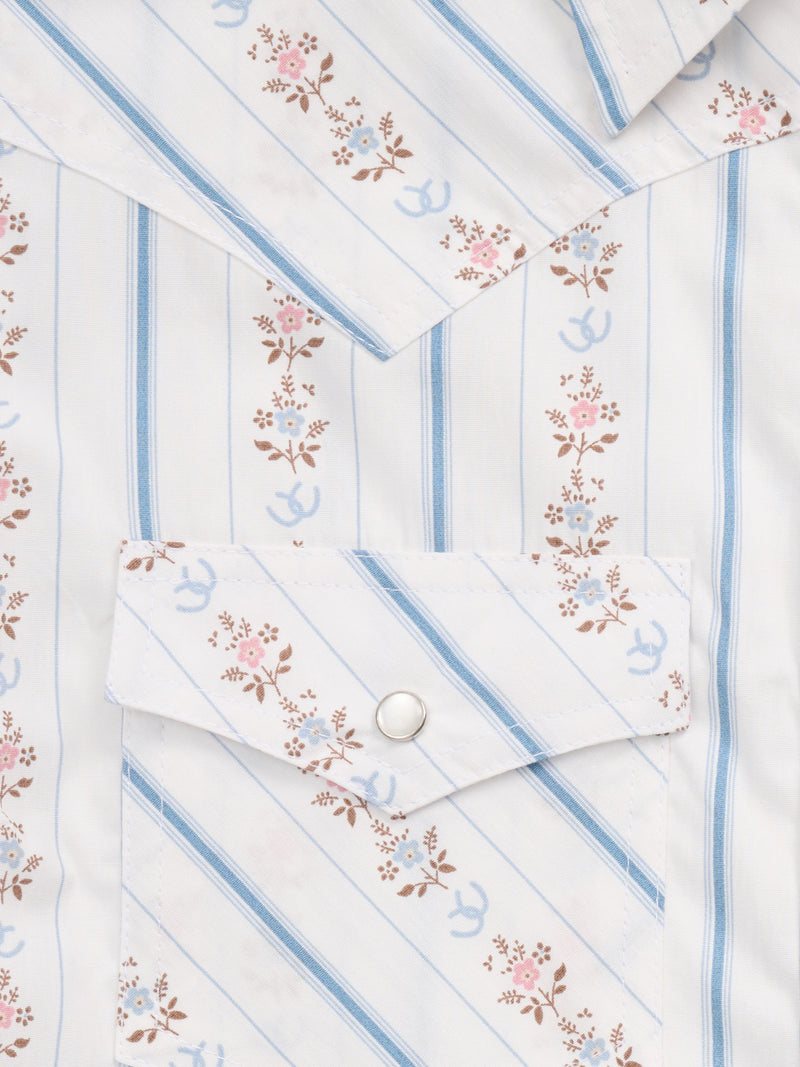 Women's Ely Walker White Horseshoe Wallpaper Floral Print Sleeveless Shirt