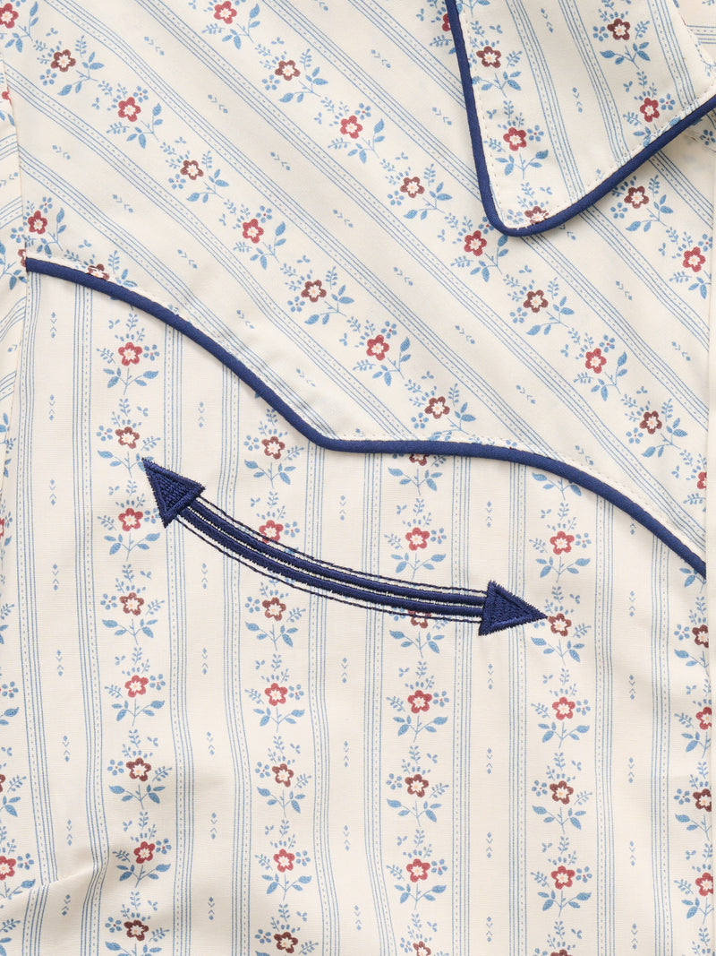 Women's Ely Walker Ecru Wallpaper Floral Print Western Snap Shirt