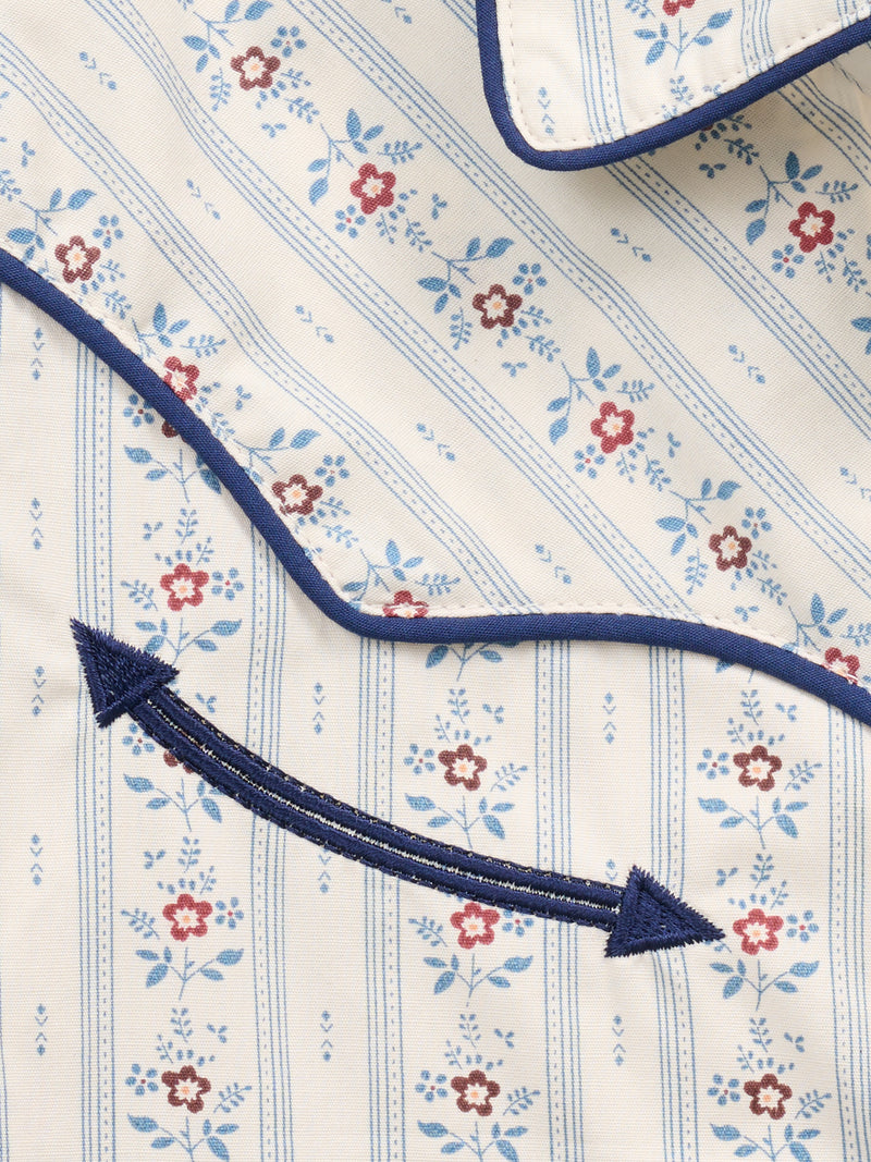 Girl's Ely Cattleman Ecru Wallpaper Floral Print Western Snap Shirt