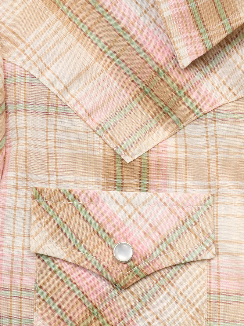 Girl's Cowboygirl Buttermilk Plaid Granddaddy Western Snap Shirt