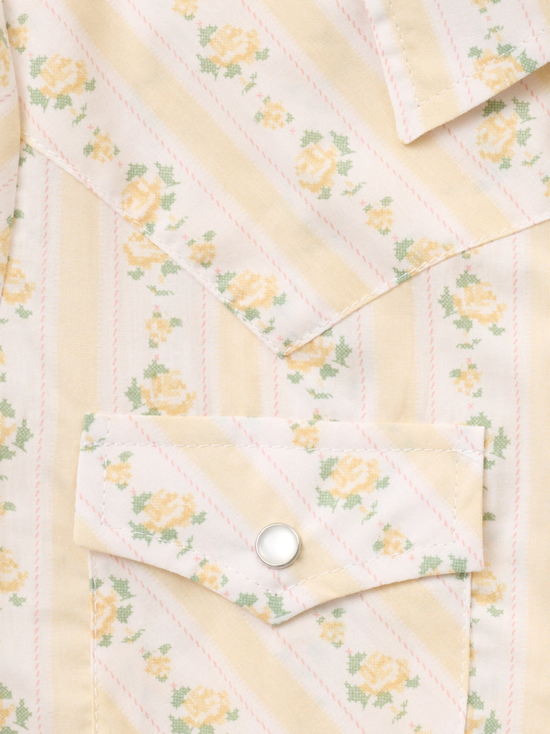 Girl's Cowboygirl Buttermilk Rose Print Granddaddy Western Snap Shirt