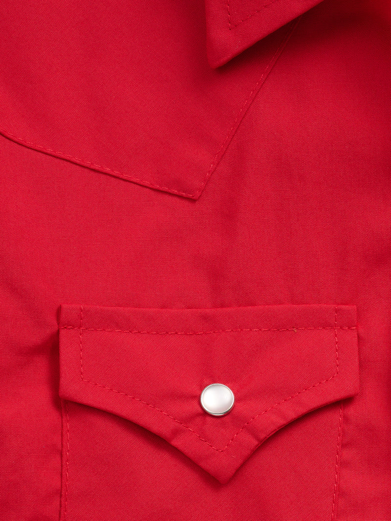 Boy's Ely Cattleman Long Sleeve Solid Red Western Snap Shirt