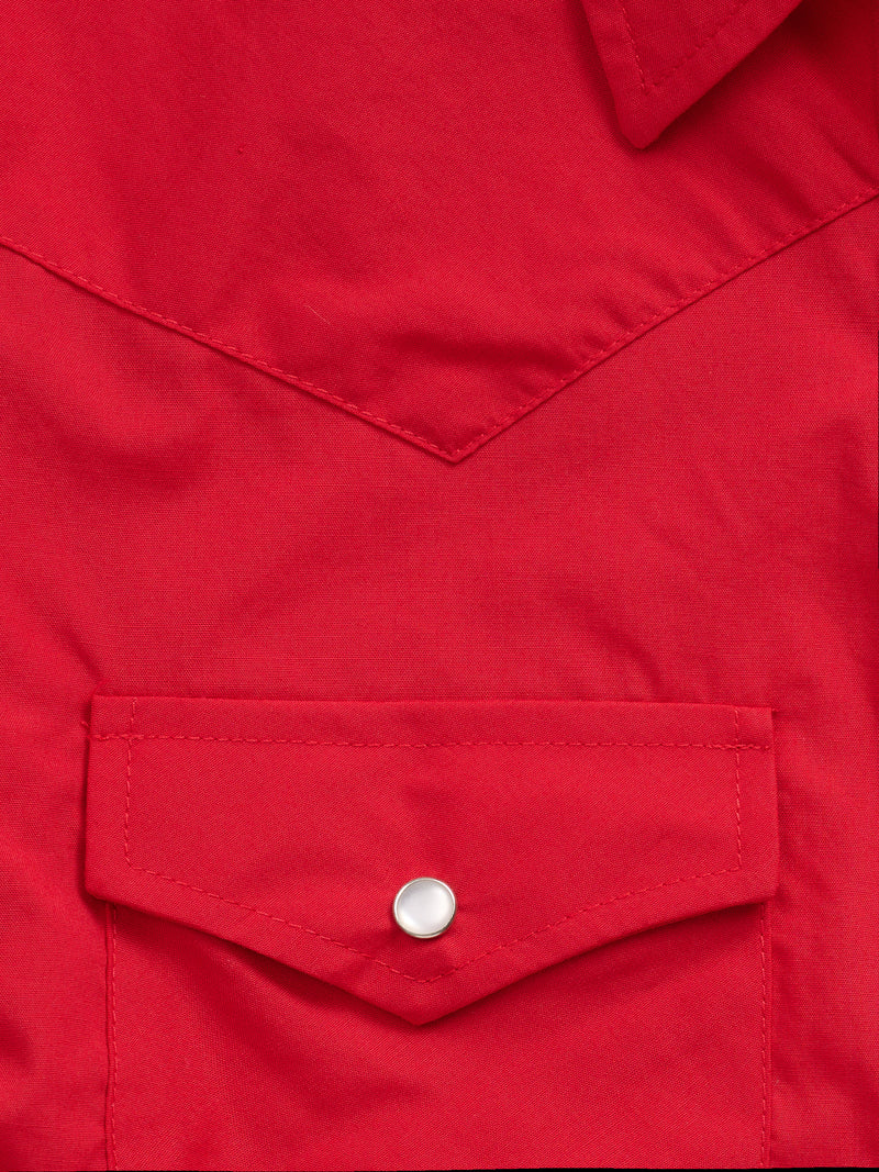 Women's Ely Cattleman Long Sleeve Solid Red Western Snap Shirt