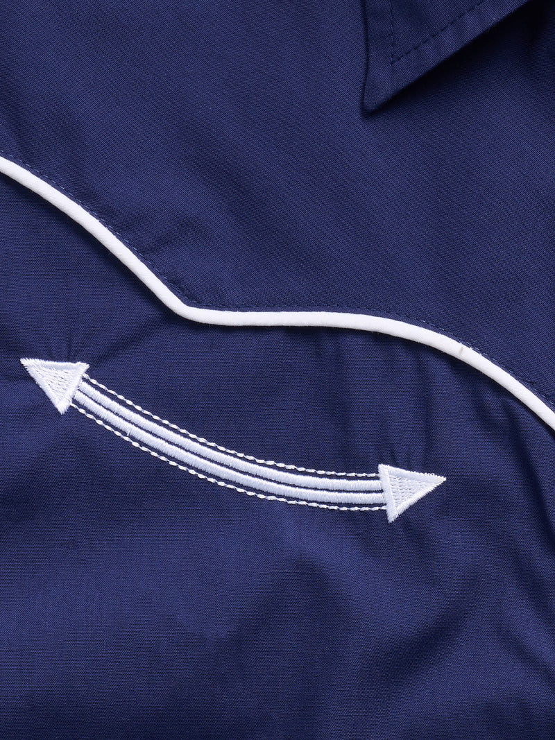 Women's Ely Walker Navy with Contrast Piping Western Snap Shirt