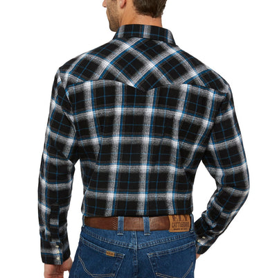 Men's Ely Cattleman Long Sleeve Flannel Plaid Western Snap Shirt