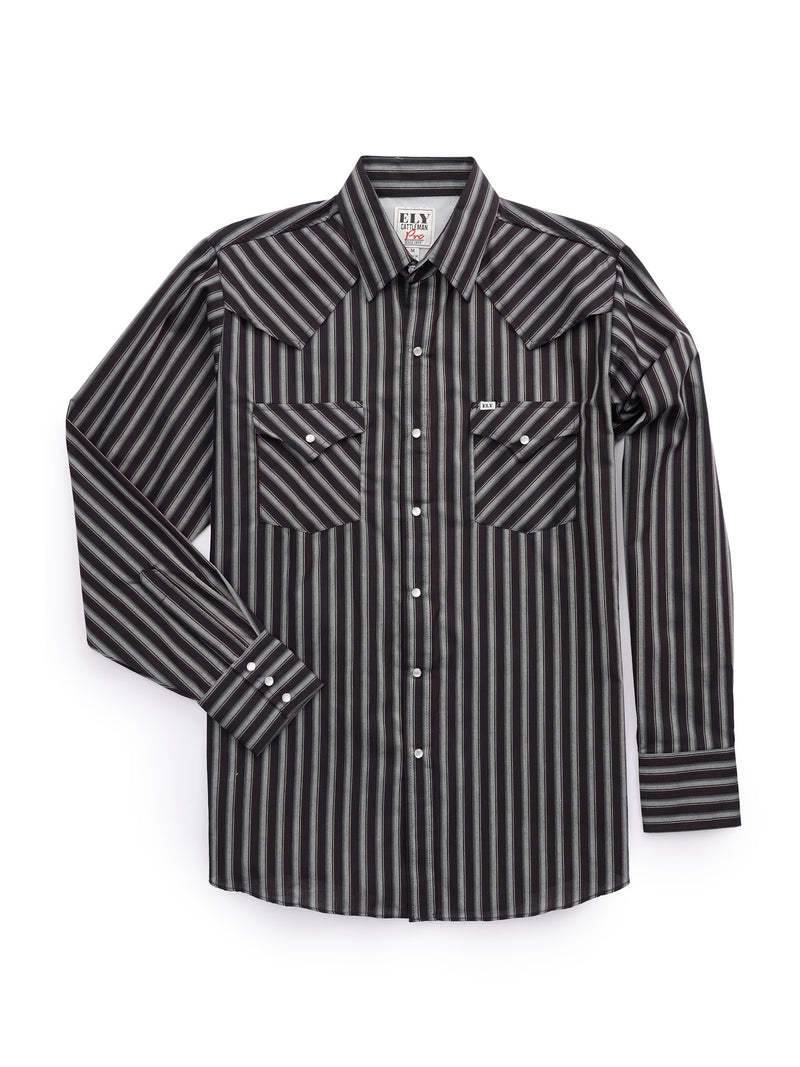 Men's Ely Cattleman Pro Long Sleeve Stripe Vented Western Shirt