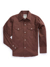 Boy's Ely Cattleman Long Sleeve Solid Brown Western Snap Shirt