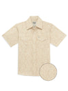 Boy's Ely Cattleman Short Sleeve Paisley Print Snap Shirt- Blue & Khaki