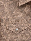Boy's Ely Cattleman Long Sleeve Paisley Print Snap Shirt- Khaki