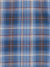 Boy's Ely Cattleman Long Sleeve Textured Plaid Western Snap Shirt-Navy