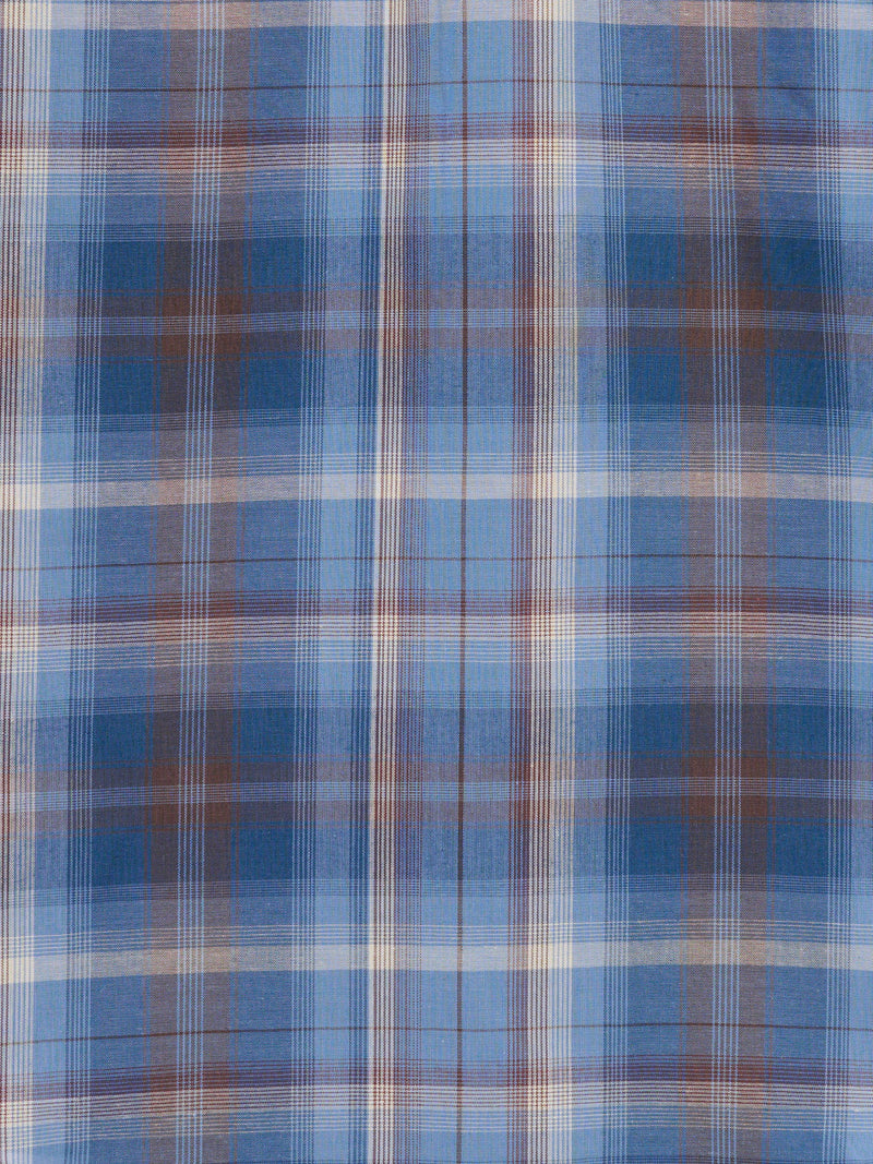 Boy's Ely Cattleman Long Sleeve Textured Plaid Western Snap Shirt-Navy