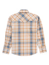 Boy's Ely Cattleman Long Sleeve Textured Plaid Western Snap Shirt-Tan