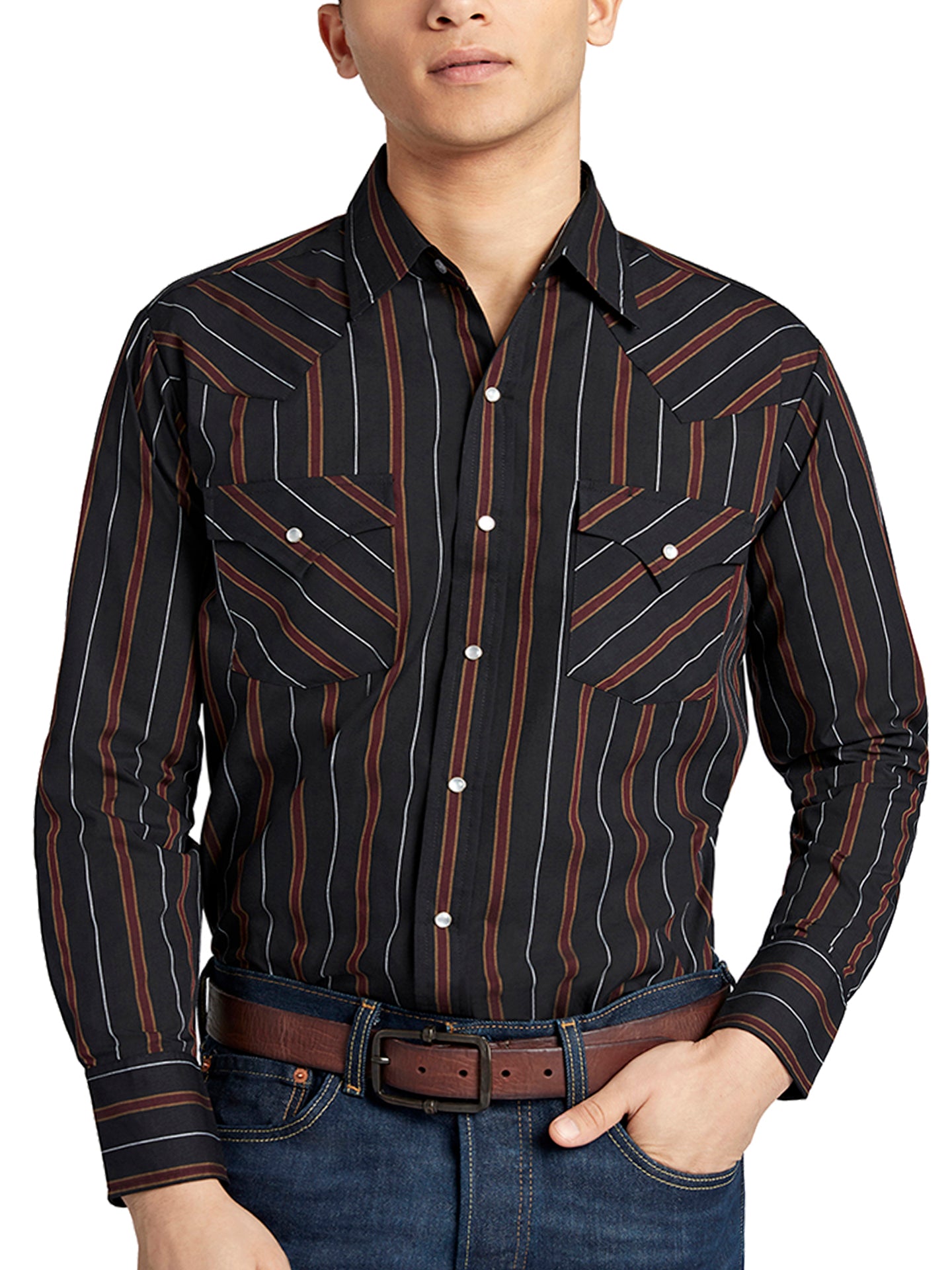 Men's Ely Cattleman Long Sleeve Stripe Western Snap Shirt