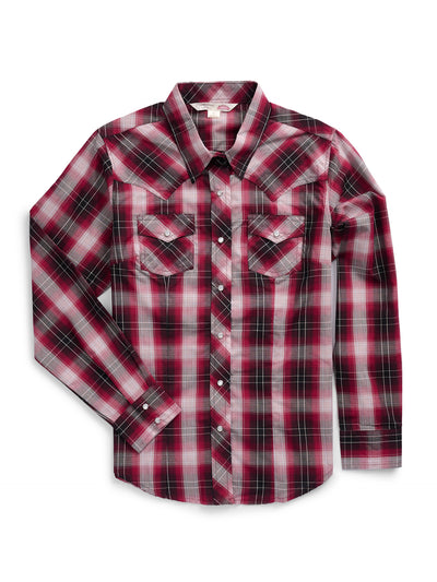 Women's Ely Cattleman Plaid Western Snap Shirt