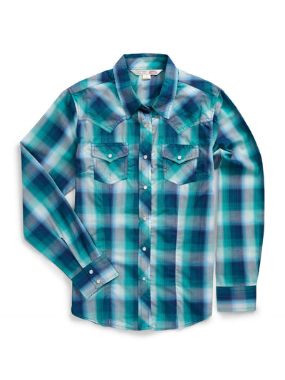 Women's Ely Cattleman Plaid Western Snap Shirt