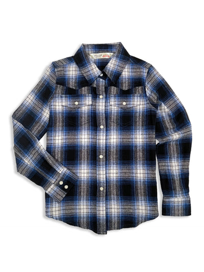 Girl's Ely Cattleman Plaid Flannel Western Snap Shirt