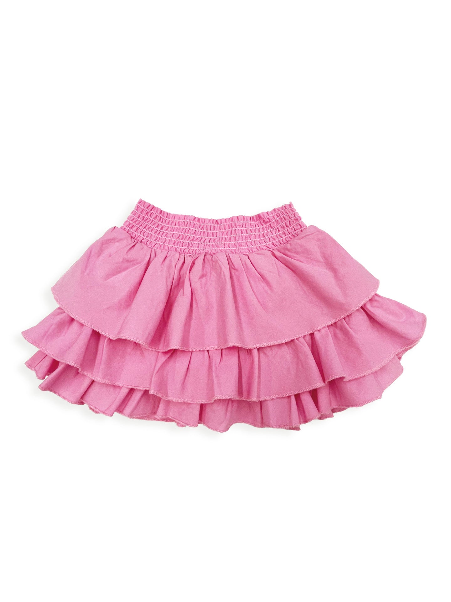 Girl's Pink Poplin Tiered Ruffle Skirt | Ely Cattleman® Official