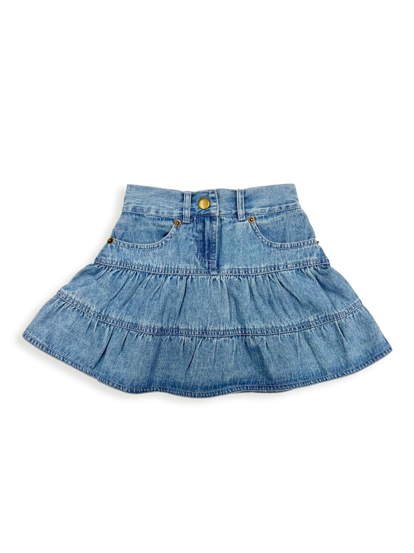 Girl's Tiered Denim Skirt