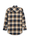 Men's Ely Cattleman Long Sleeve Flannel Plaid Western Snap Shirt- Natural
