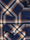 Men's Ely Cattleman Long Sleeve Brawny Flannel Western Snap Shirt- Navy