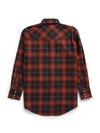 Men's Ely Cattleman Long Sleeve Brawny Flannel Western Snap Shirt- Rust