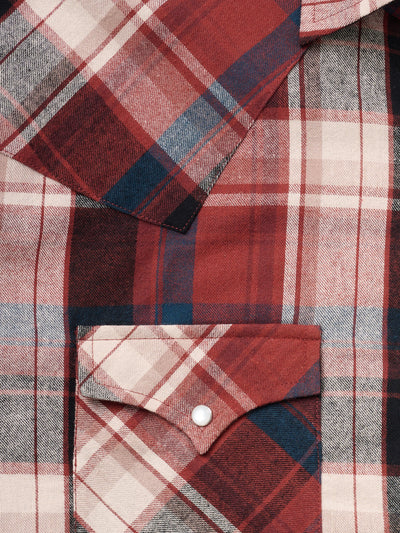 Men's Ely Cattleman Long Sleeve Quilted Flannel- Brick