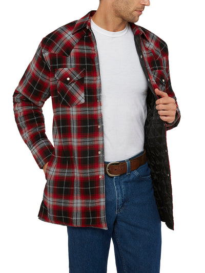 Men's Ely Cattleman Long Sleeve Quilted Flannel- Black
