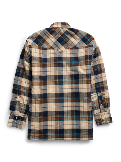 Men's Ely Cattleman Long Sleeve Quilted Flannel- Natural