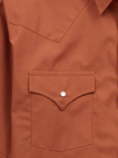 Men's Ely Cattleman Short Sleeve Solid Rust Western Shirt
