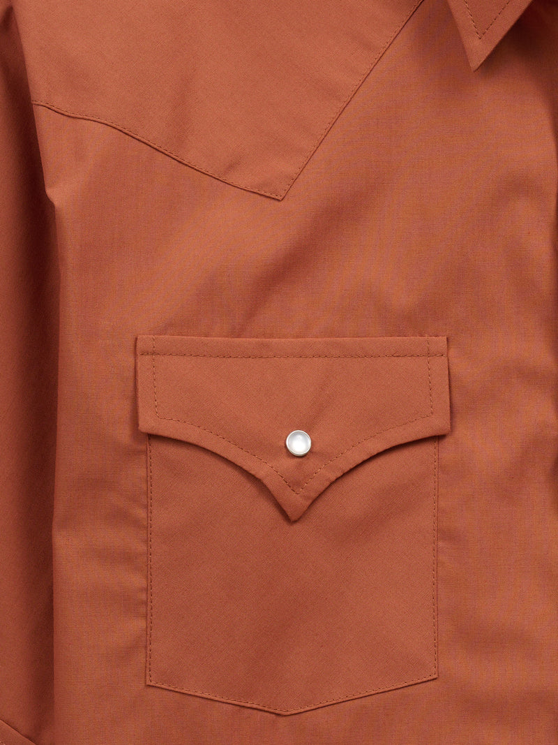Men's Ely Cattleman Short Sleeve Solid Rust Western Shirt