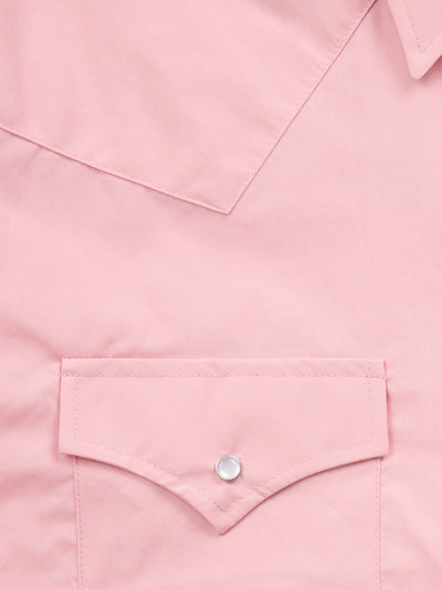 Men's Ely Cattleman Short Sleeve Solid Pink Western Shirt