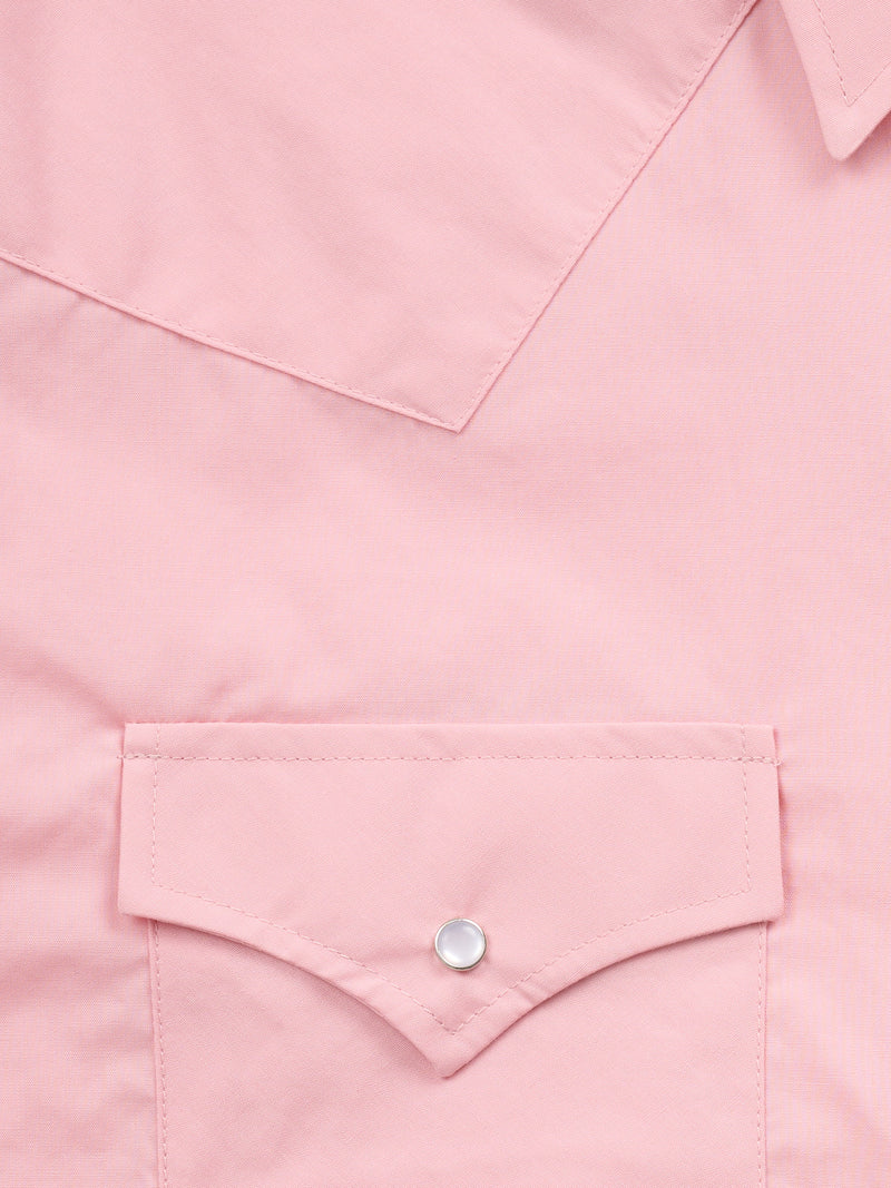 Men's Ely Cattleman Short Sleeve Solid Pink Western Shirt