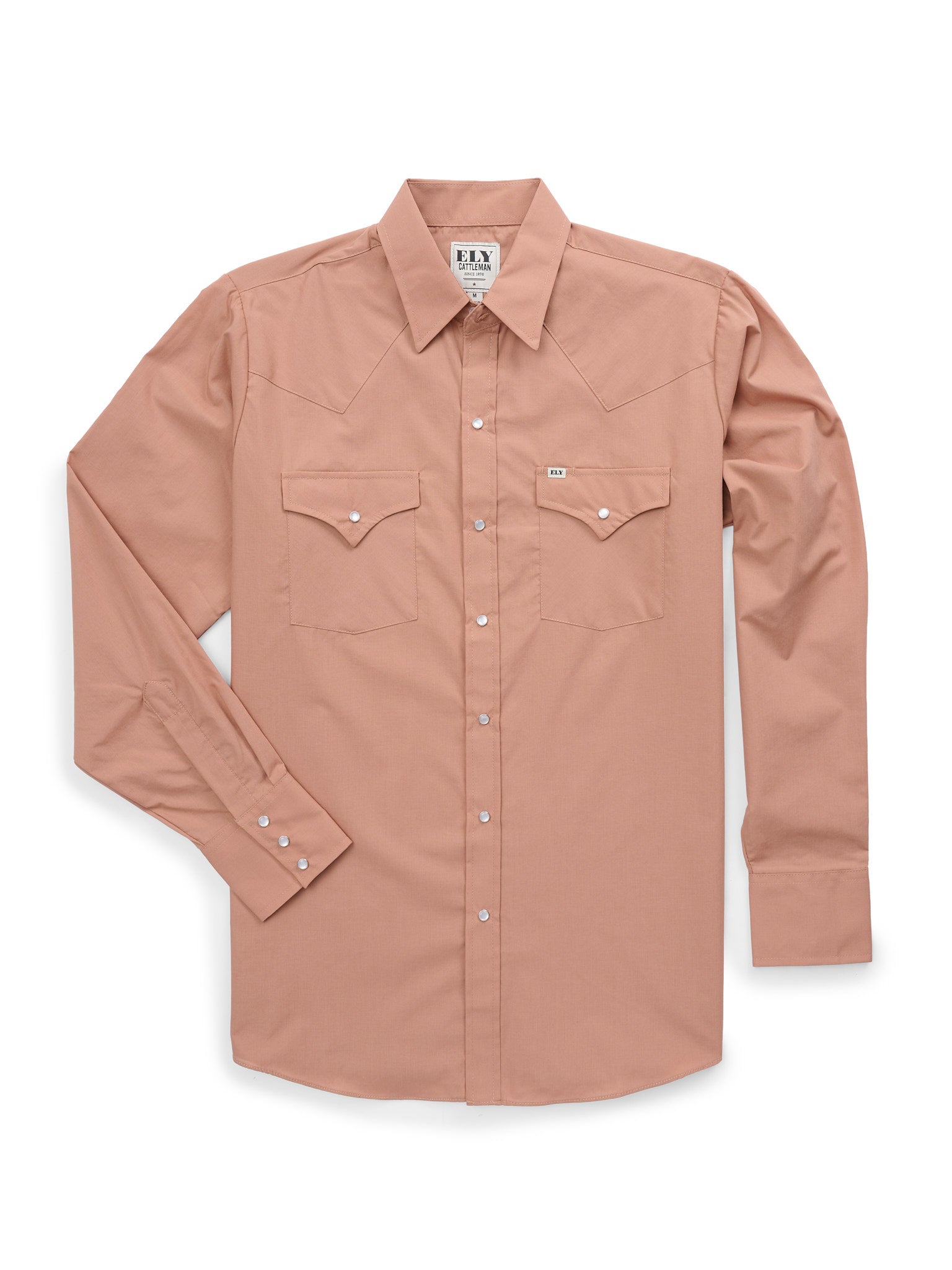 Men's Ely Cattleman Long Sleeve Solid Honey Brown Western Shirt