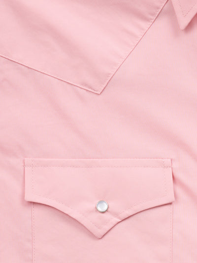 Men's Ely Cattleman Long Sleeve Solid Pink Western Shirt