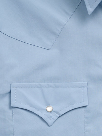 Men's Ely Cattleman Long Sleeve Solid Stone Blue Western Shirt