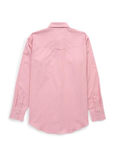 Men's Ely Cattleman Long Sleeve Tonal Dobby Dusty Pink Western Snap Shirt