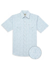 Men's Ely Cattleman Short Sleeve Paisley Print Western Snap Shirt- Blue & Khaki
