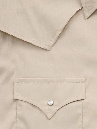 Men's Ely Cattleman Pro Long Sleeve Stretch Solid Khaki Vented Western Shirt