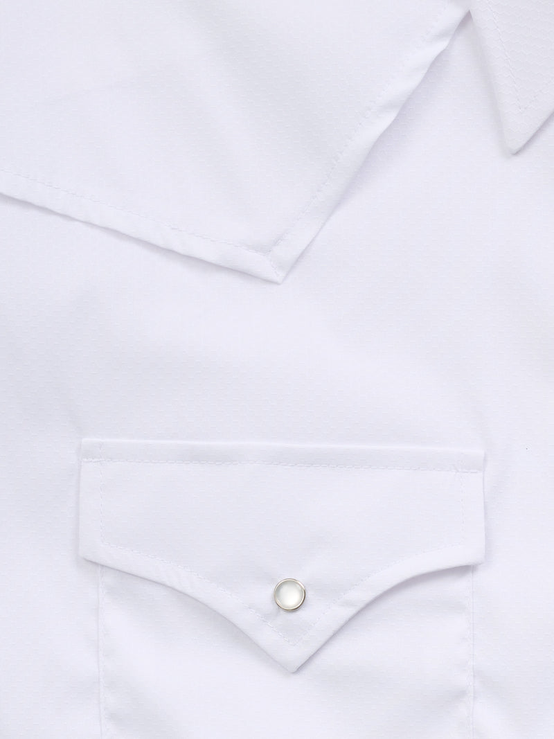 Men's Ely Cattleman Pro Long Sleeve Stretch Solid White Vented Western Shirt