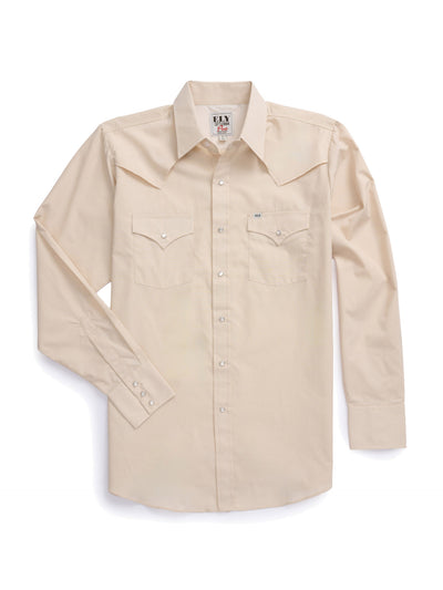 Men's Ely Cattleman Pro Long Sleeve Solid Outdoor Western Shirt