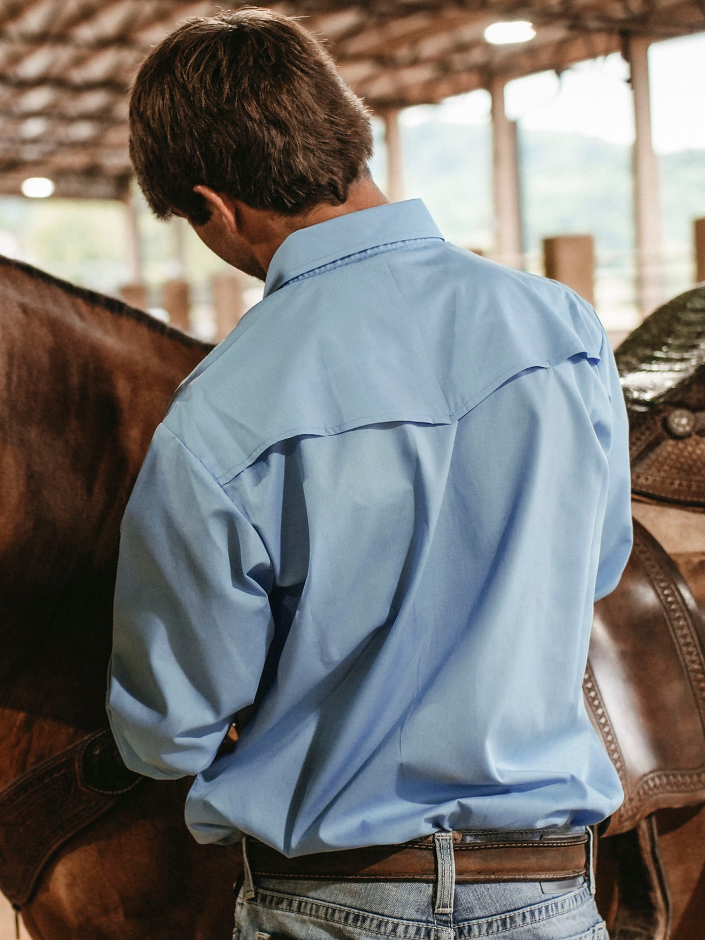 Men's Ely Cattleman Pro Long Sleeve Solid Outdoor Western Shirt