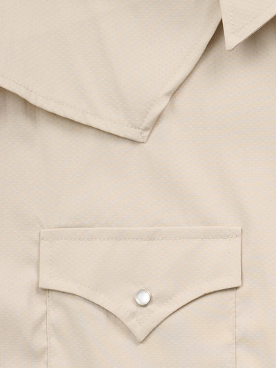 Men's Ely Cattleman Pro Short Sleeve Stretch Solid Khaki Vented Western Shirt