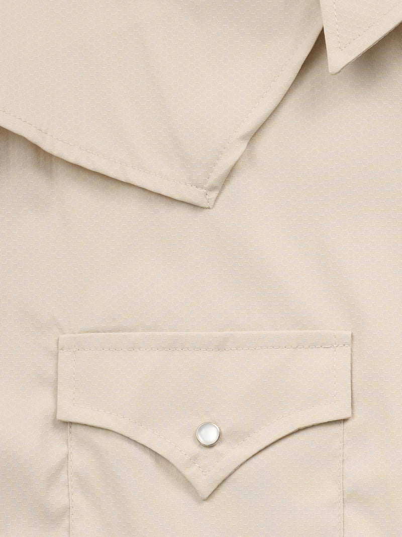 Men's Ely Cattleman Pro Short Sleeve Stretch Solid Khaki Vented Western Shirt