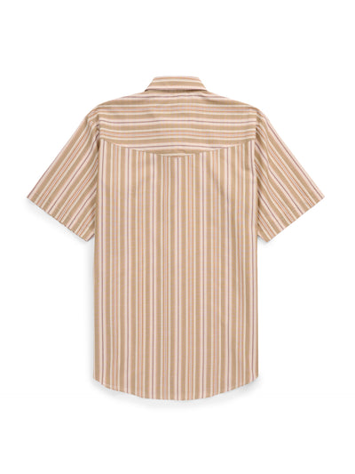 Men's Ely Cattleman Short Sleeve Olive Stripe Western Snap Shirt