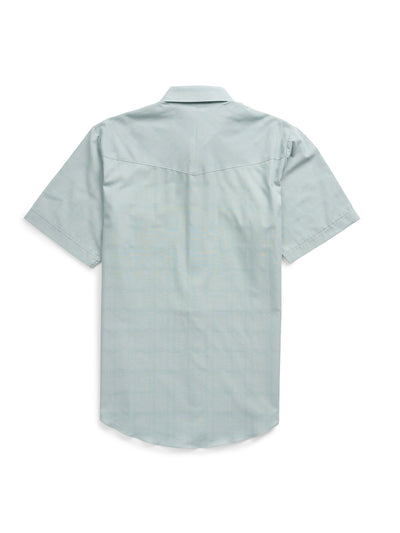 Men's Ely Cattleman Short Sleeve Solid Dusty Aqua Western Shirt