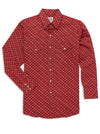 Men's Ely Cattleman Long Sleeve All Over Print Western Snap Shirt - Blue & Rust