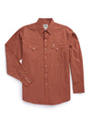 Men's Ely Cattleman Long Sleeve Geo Print Western Snap Shirt- Rust & Navy