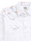 Men's Ely Cattleman Long Sleeve Solid Floral Stripe Print Western Snap Shirt -White